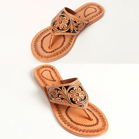 American Darling Tooled Leather Flip Flop