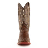 Ferrini Men's Caiman Print Sport Rust Square Toe