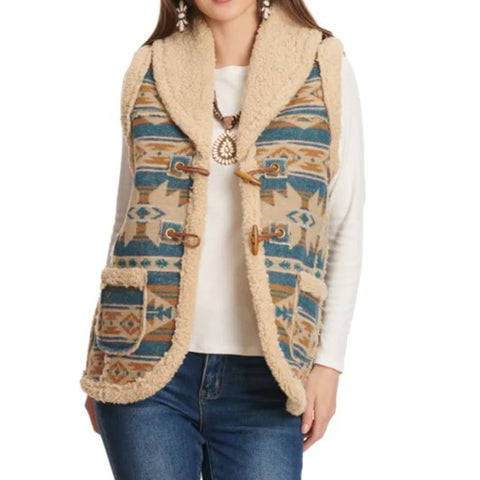 Cotton & Rye Women's Aztec Sherpa Vest