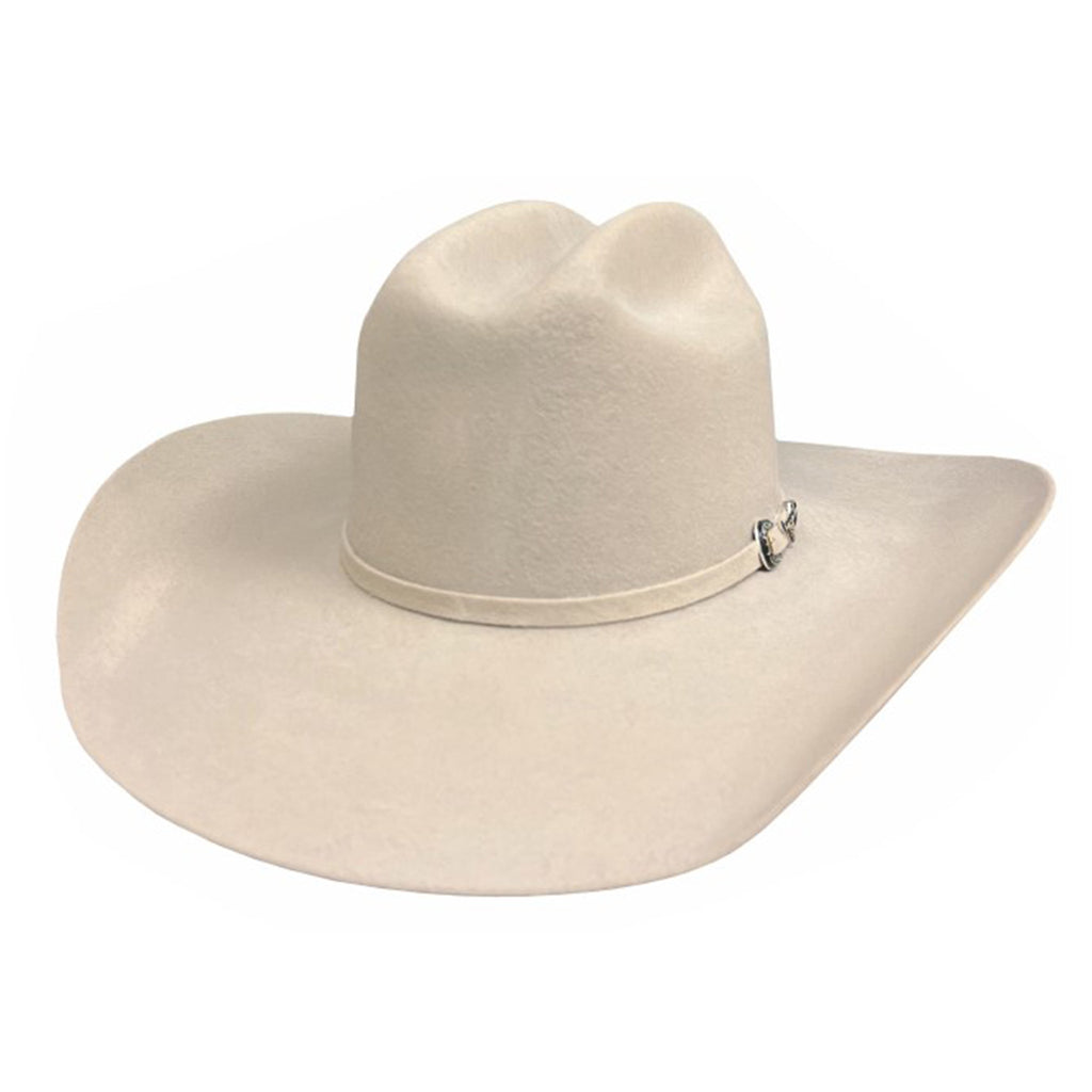 PBR Outlaw cowboy hat in buckskin color with matching hatband and silver buckle