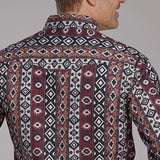Roper Men's Multi Color Aztec Vertical Stripe Long Sleeve