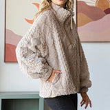 Women's Beige Argyle Textured Sweater