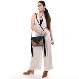 American Darling Black & Tooled Leather Handbag