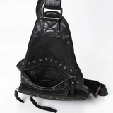 Spaghetti Western Black Leather Sling Crossbody