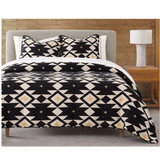 black, cream and yellow Aztec bedding that comes with comforter and 2 pillow shams 