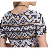 Karman Women's Multicolor Aztec Short Sleeve Top