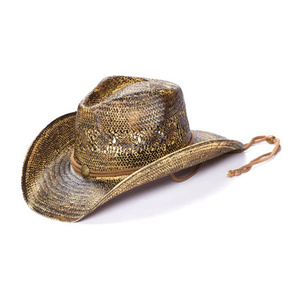 Shapeable Straw Hat with Genuine Leather Cord with a Mini Buckle