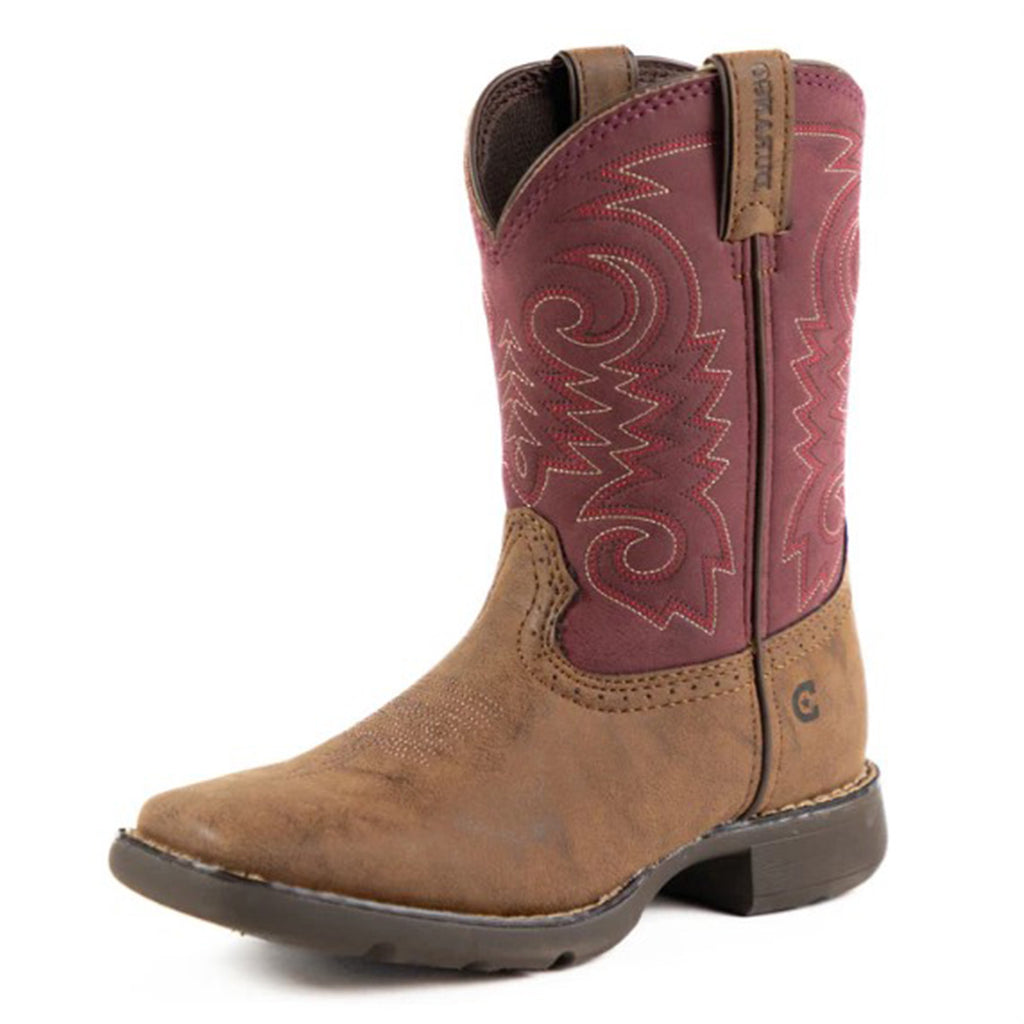 Dark Chestnut and Brick Red Square Toe Boots