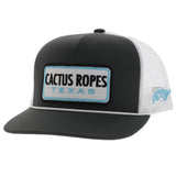 Grey and White Snapback with White/Turquoise/Black Rectangle Patch