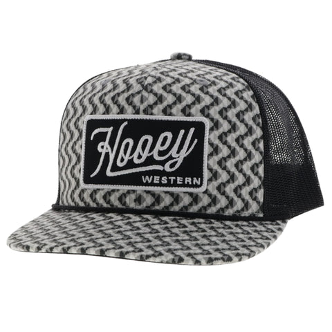 Grey and Black Lakota Snapback with Grey and Black Rectangle Patch