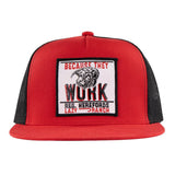 Red and Black Snapback with a Because They Work Patch
