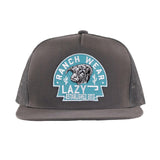 Grey Snapback with a Turquoise Arrowhead Patch