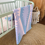 Pink Purple, blue 40 X 40 baby blanket Aztec print 