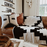 Black & White  Aztec Throw Blanket 54x74