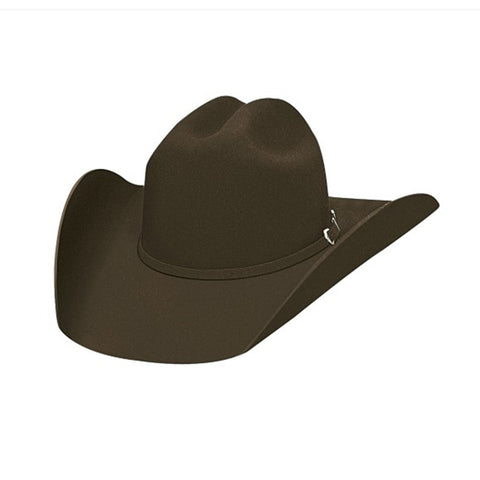 Chocolate Wool Cowboy Hat with a Chocolate Buckle Hatband and a 4" Brim