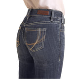 Rock & Roll Women's Dark Wash Embossed Riding Jean