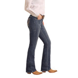 Rock & Roll Women's Dark Wash Embossed Riding Jean