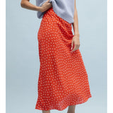 Red & White Floral Skirt