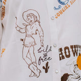 Women's White Wild & Free Howdy Long Sleeve