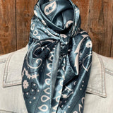 35X35" Blue & White Paisley Wild Rag 