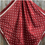 Rodeo Drive Burgandy With Peach Polka Dots Wild Rag