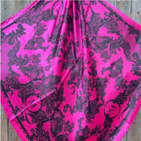 Rodeo Drive Hot Pink & Black Lace Pattern Wild Rag