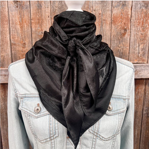 35X35" Black Jacquard Wild Rag
