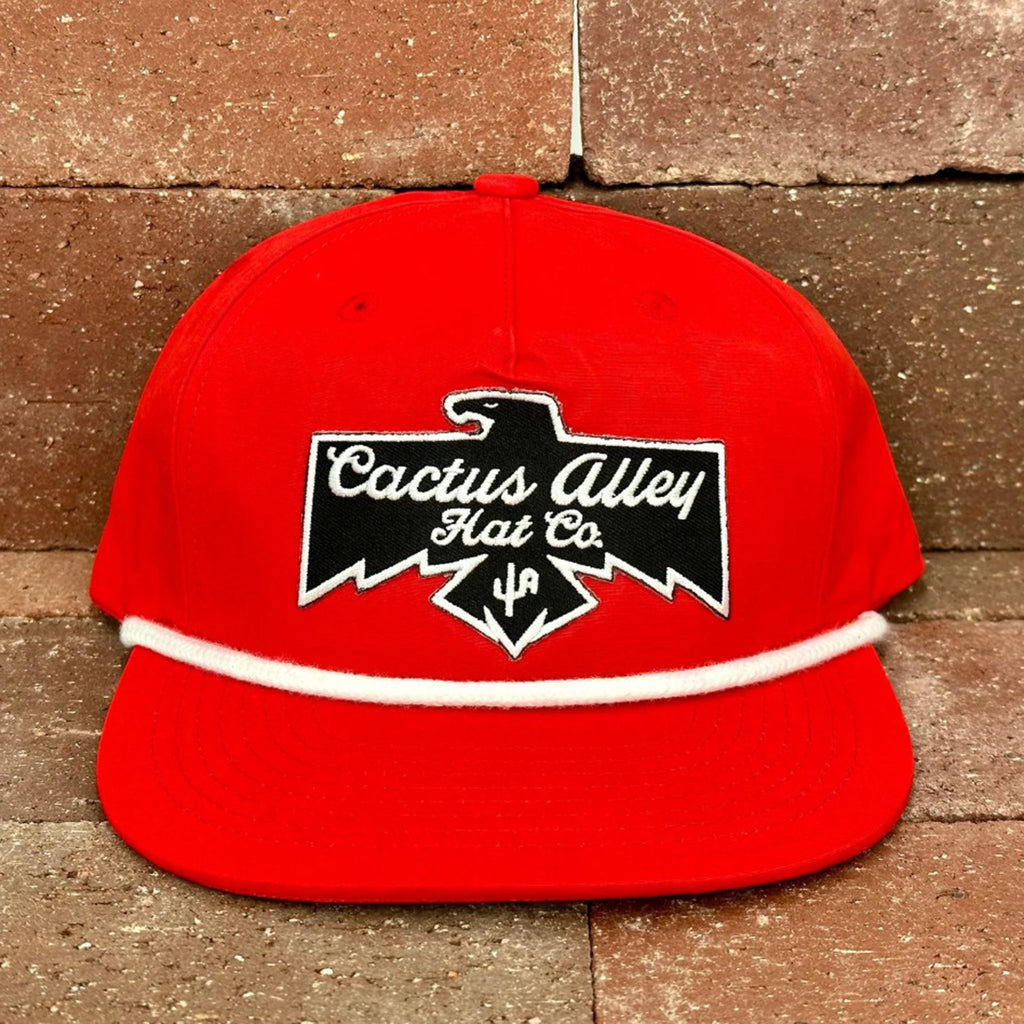 Red Snapback White Rope and Black Thunderbird Patch