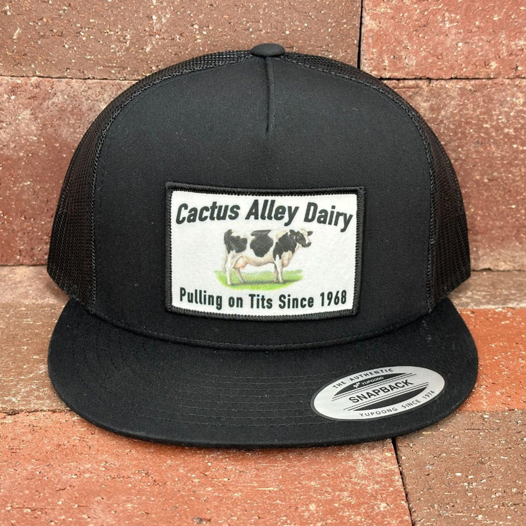All Black Snapback with Dairy Patch