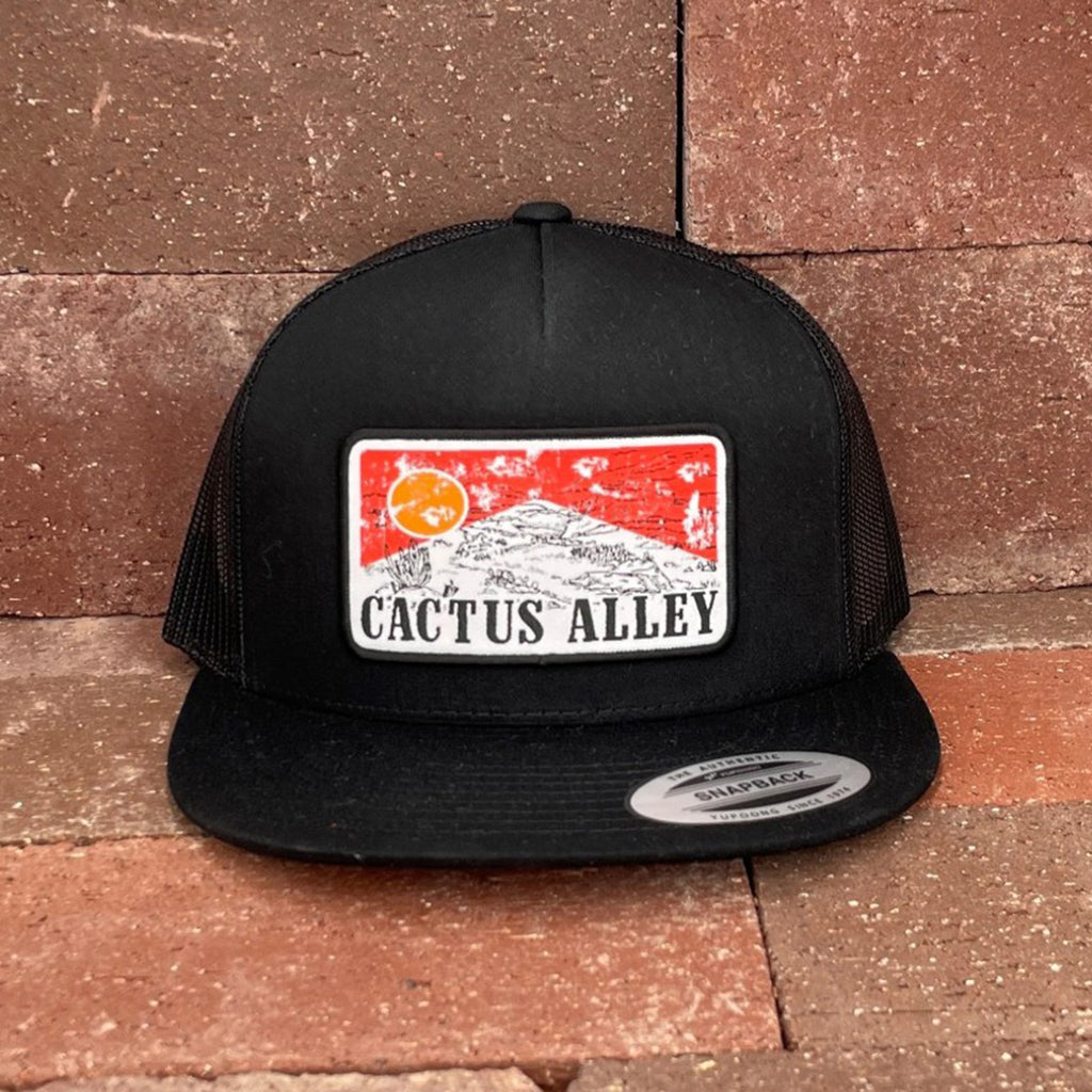 Black Snapback with a Red Sky Patch