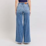 Women's Med Wash High Waisted Retro Wide Leg Jeans