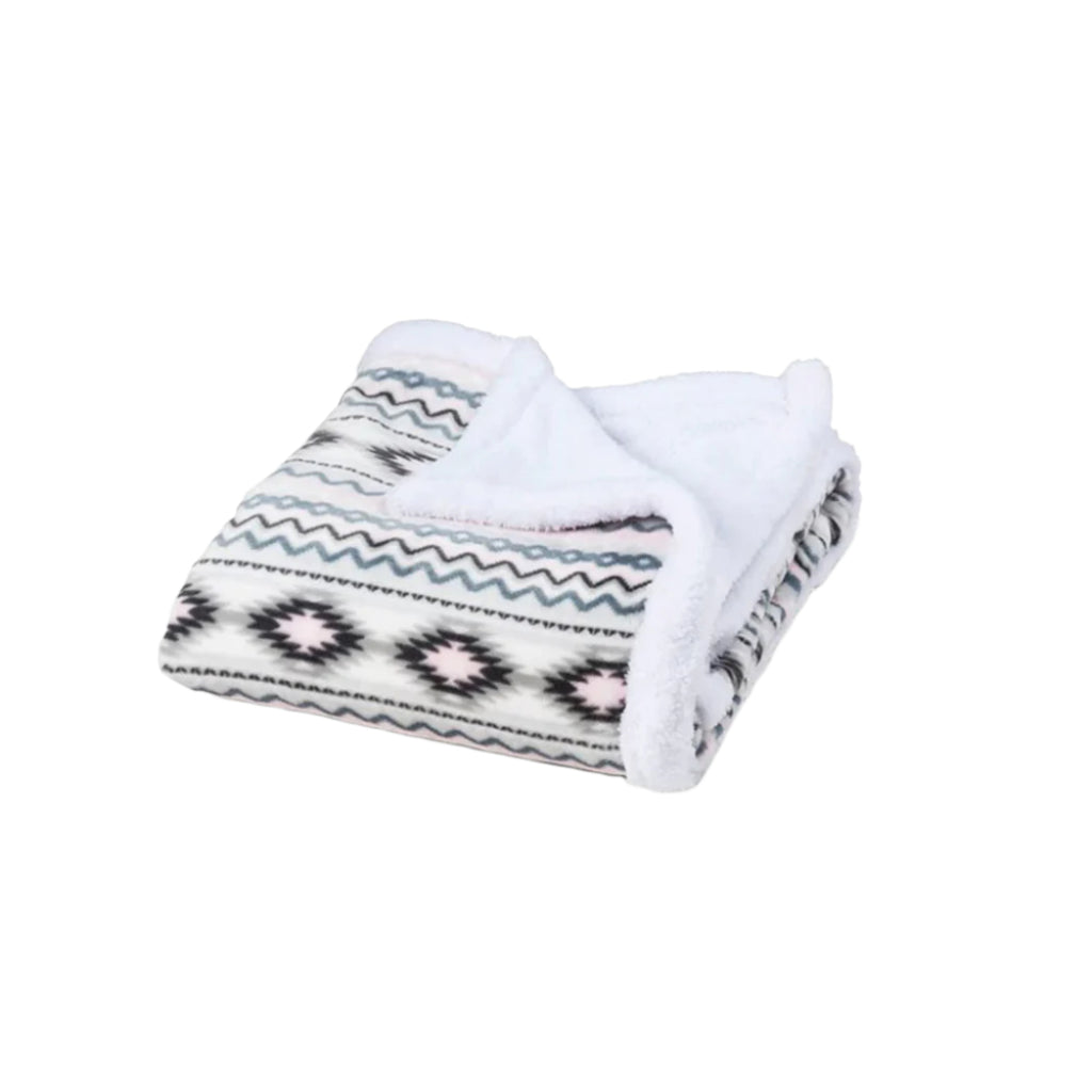 Grey and Pink Aztec Blanket