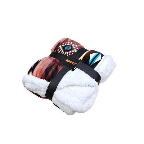 Brown Multi Aztec Fleece Blanket