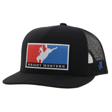 Black with Red and Blue Patch with Bronc Rider