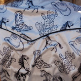 White Wild Horse Satin Short Sleeve Top