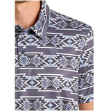 Rock & Roll Men's Charcoal & Black Aztec Polo