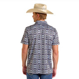 Rock & Roll Men's Charcoal & Black Aztec Polo