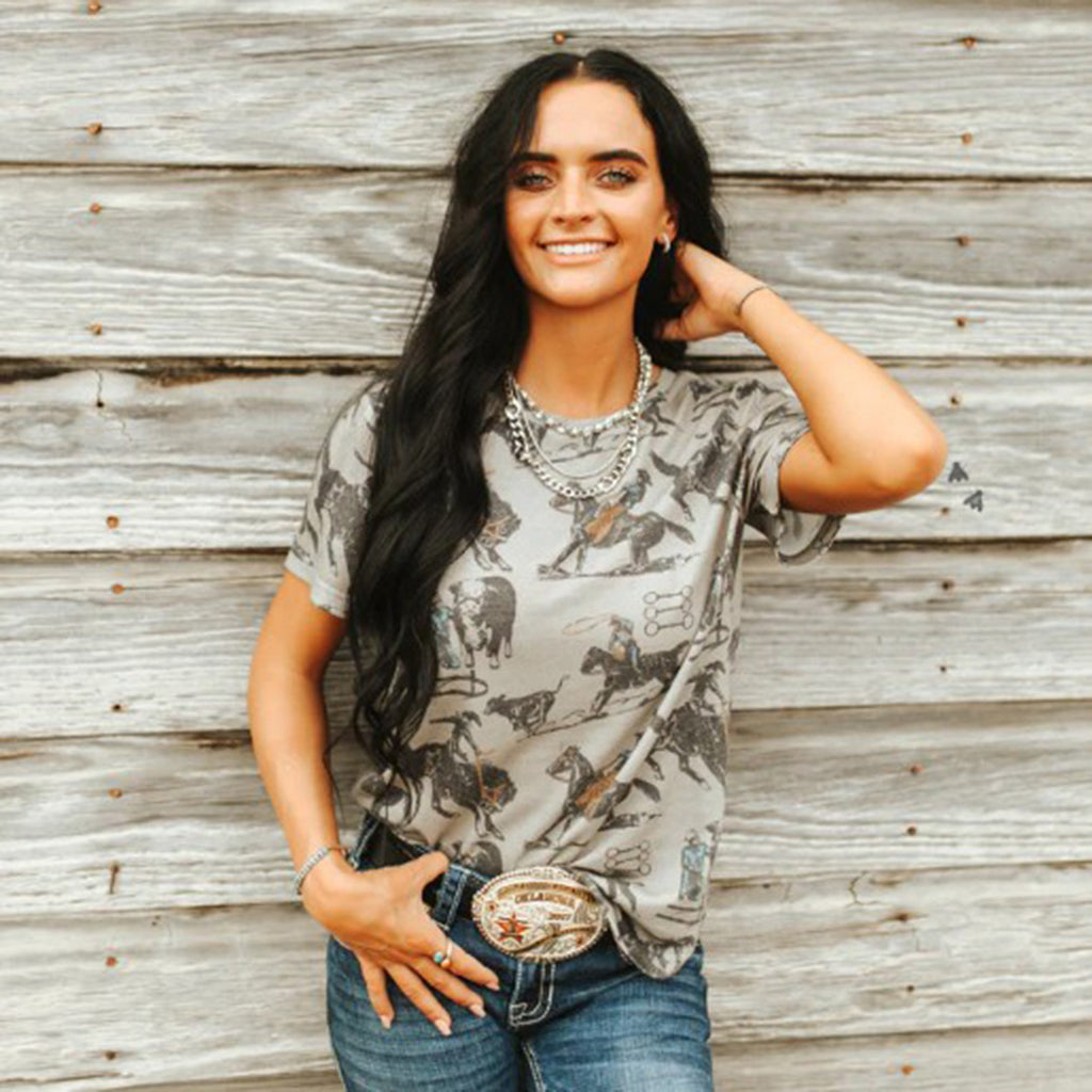 Grey Rodeo Graphics T-shirt