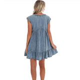 Denim Braided Trim Dress