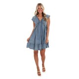 Denim Braided Trim Dress