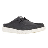 Black Slip Stretch Canvas Shoes Medial View