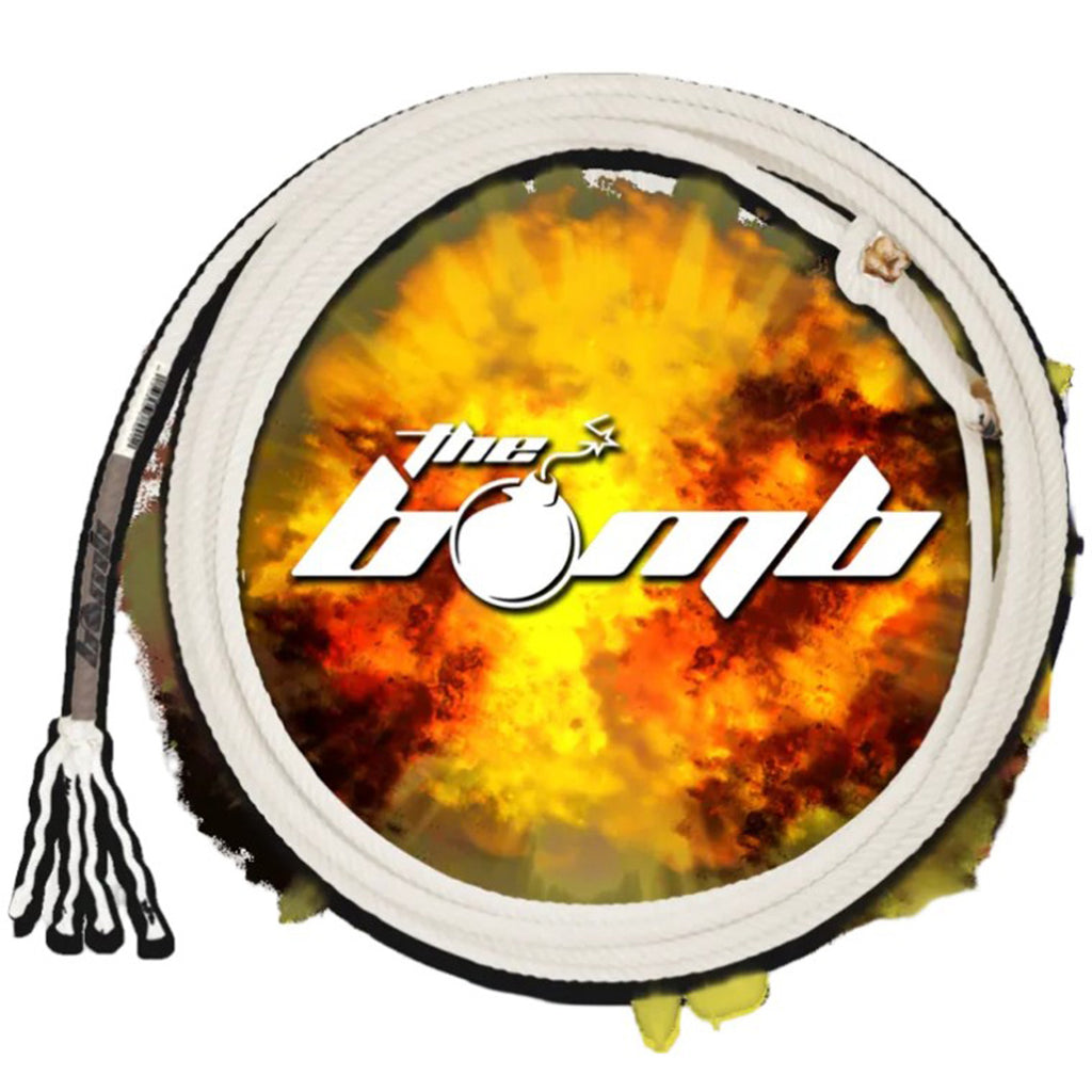 The Bomb Heel Rope by Lone Star Ropes displayed in full coil 