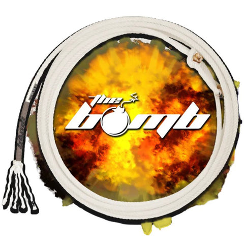 The Bomb Heel Rope by Lone Star Ropes displayed in full coil 