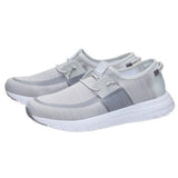 Sirocco Stretch Sox Grey Tennis Shoe Slip on- Side View