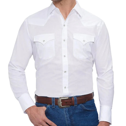 Ely Solid White Cattlemen's shirt