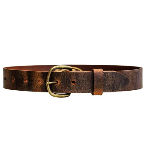 Front side view of brown belt. 