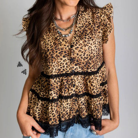 Leopard Llano Lace Top