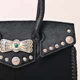 American Darling Black Cowhide Concho Purse