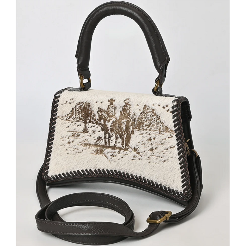 American Darling Cowboy Scene Leather Bag