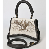 American Darling Cowboy Scene Leather Bag